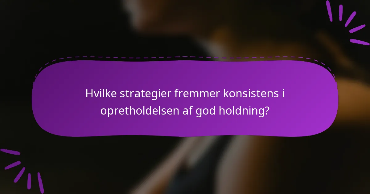 Hvilke strategier fremmer konsistens i opretholdelsen af god holdning?